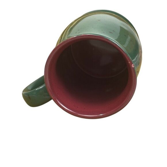 VTG Colours Alexander Julian Speckled Green Stoneware Mug Cabin Red inside - Picture 6 of 8